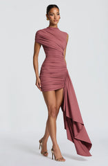 Marnie Mini Dress - Rose Brown