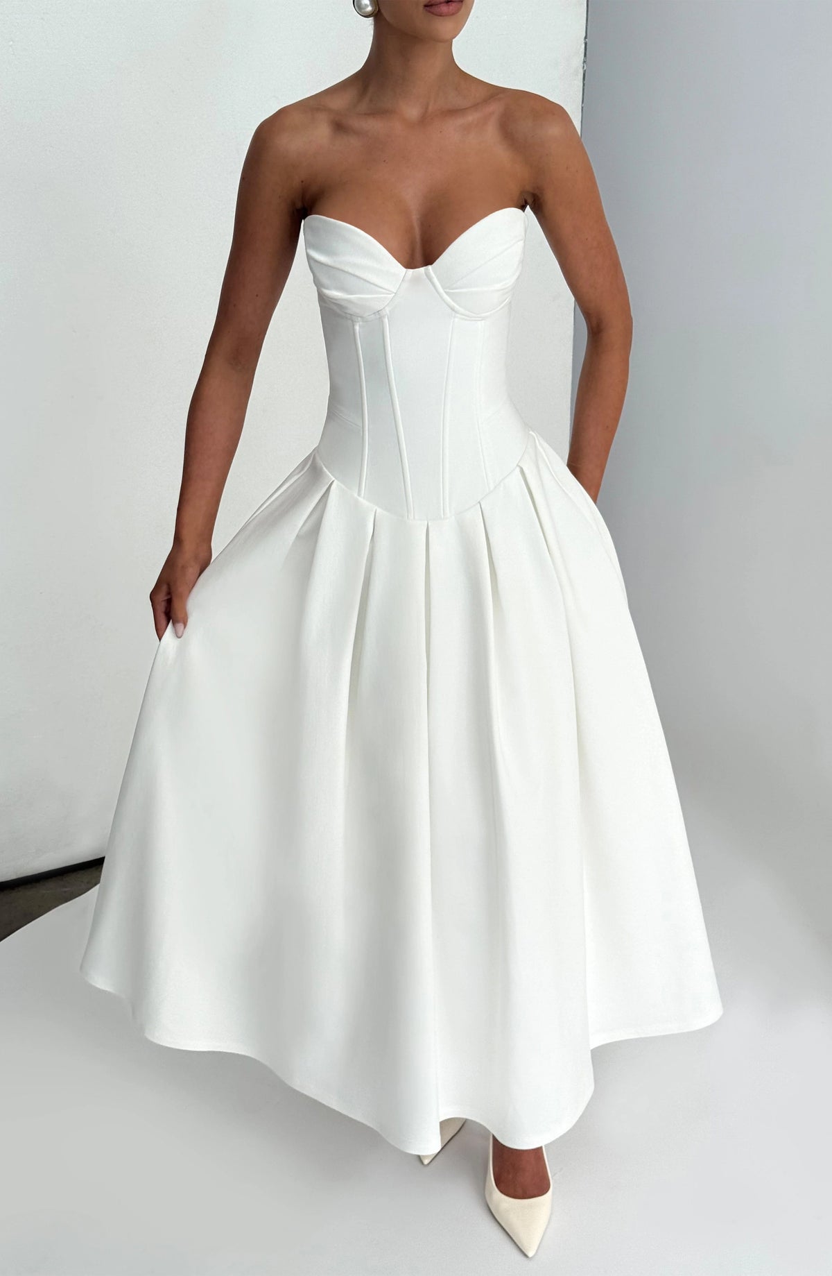 Salma Midi Dress - Ivory