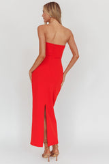 Sonrisa Strapless Cut-Out Maxi Dress Red