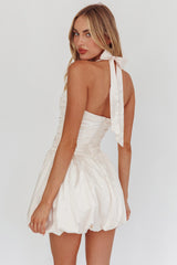Angelico Halterneck Balloon Mini Dress Cream