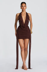 Melona Mini Dress - Plum Brown