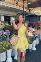 Darylyn Tiered Ruffle Romper Yellow