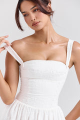white broderie anglais midi sundress