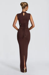 Soline Maxi Dress - Plum Brown