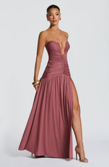 Junia Maxi Dress - Rose Brown