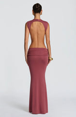 Fenella Maxi Dress - Rose Brown