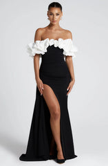 Elsie Maxi Dress - Black/White