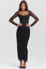 black maxi dress