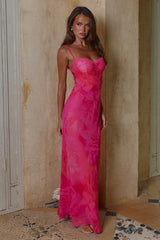 CHARLOTTE  BUSTIER SLIP MAXI DRESS - ROSALITA PINK