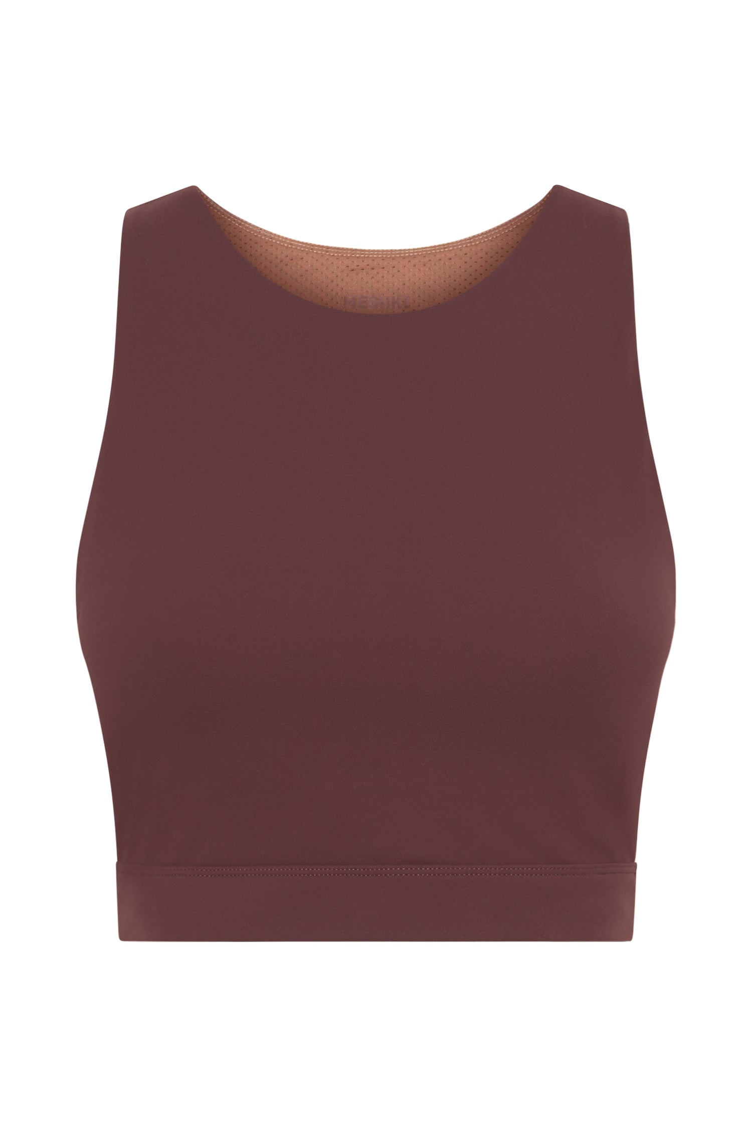 Lori Two Tone Racer Crop Top - Mahogany/Tan - myromanceshops